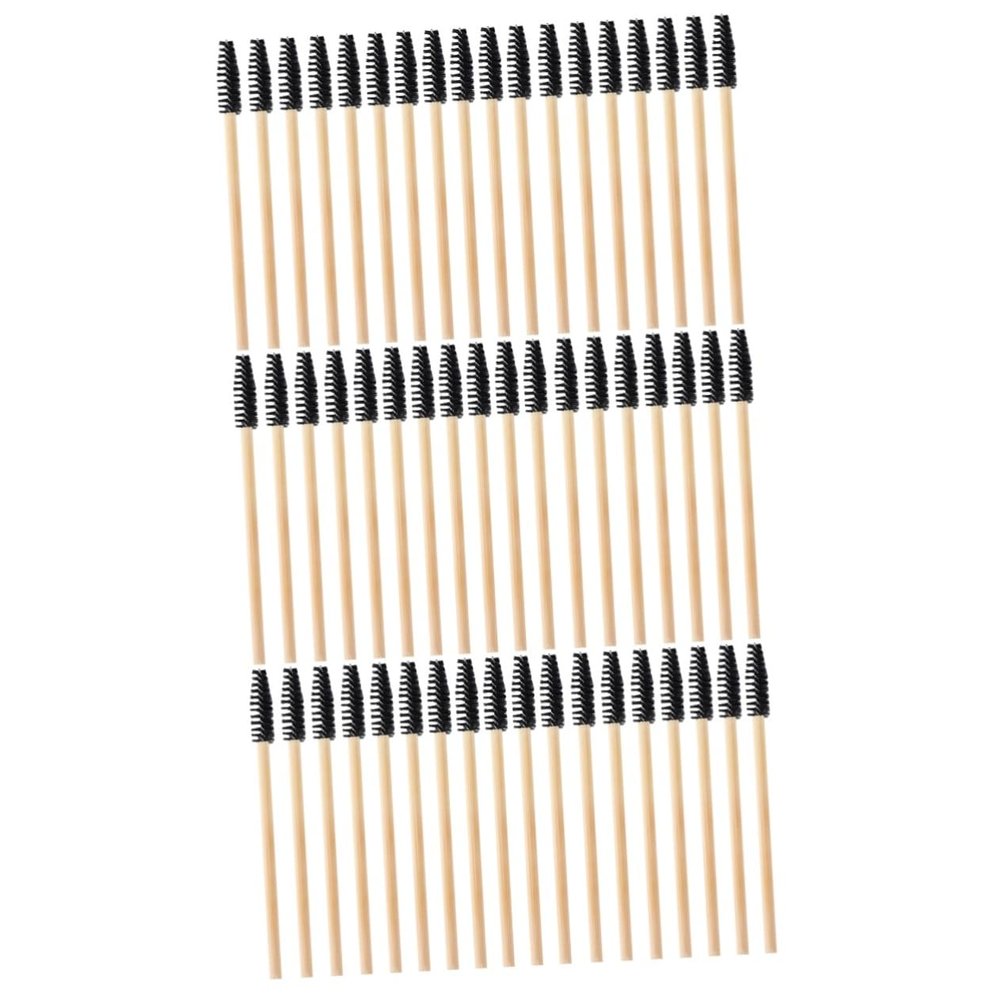 FRCOLOR 60pcs Natural Look Lash Combs Bamboo Handle Eyebrow Makeup Brush Safe Practical for Salon Store Home Lightweight Portable
