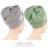 American Soft Linen 100% Cotton Hair Towels for Women, Head Towel Cap, Cotton Hair Turban Towel Wrap for Hair, Soft and Absorbent Cotton Hair Towels 2 Pack, Sage Green-Light Gray view 2