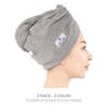 American Soft Linen 100% Cotton Hair Towels for Women, Head Towel Cap, Cotton Hair Turban Towel Wrap for Hair, Soft and Absorbent Cotton Hair Towels 2 Pack, Sage Green-Light Gray view 3