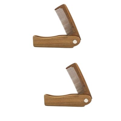 FRCOLOR 2pcs Portable Hair Beard Comb Mini Travel Comb Natural Hair Brush for Women Men Boys and Girls Smooth Fine Teeth