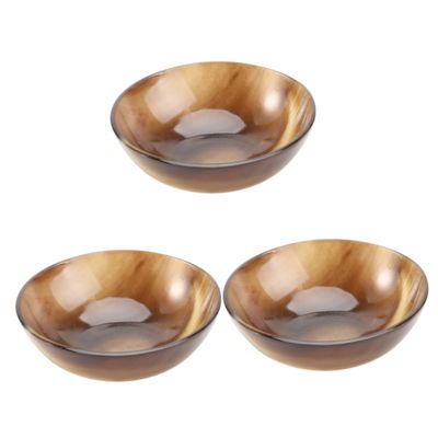 FRCOLOR 3pcs Natural Horn Shaving Bowl Shaving Soap Cup for Men Smooth Lathering Mug for Husband Boyfriend Dad