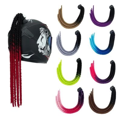 Ponytail Extension Helmet Pigtails 1Pcs Gradient Motorcycle Helmet Braids Ponytail 24Braids Ponytail Extension with Suction Cup for Any Helmet (Helmet Not Included) Hairpiece for Women ( Color : B11