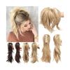 Ponytail Extension Claw Clip Ponytail Hair Extensions Synthetic Bendable Metals Messy Bun Hair Piece 12 Inch Wavy Curly Fake Hair Ponytail Extensions Hairpiece for Women (Color : Bleach Blonde, Size view 1