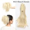 Ponytail Extension Claw Clip Ponytail Hair Extensions Synthetic Bendable Metals Messy Bun Hair Piece 12 Inch Wavy Curly Fake Hair Ponytail Extensions Hairpiece for Women (Color : Bleach Blonde, Size view 2
