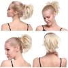Ponytail Extension Claw Clip Ponytail Hair Extensions Synthetic Bendable Metals Messy Bun Hair Piece 12 Inch Wavy Curly Fake Hair Ponytail Extensions Hairpiece for Women (Color : Bleach Blonde, Size view 3