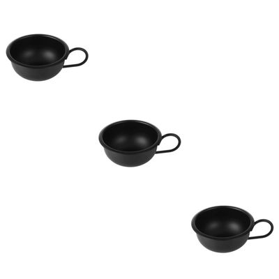 FRCOLOR 3pcs Metal Shaving Bowl for Men Shaving Soap Container for Home Barber Shops Salons Simple Design for Easy Use