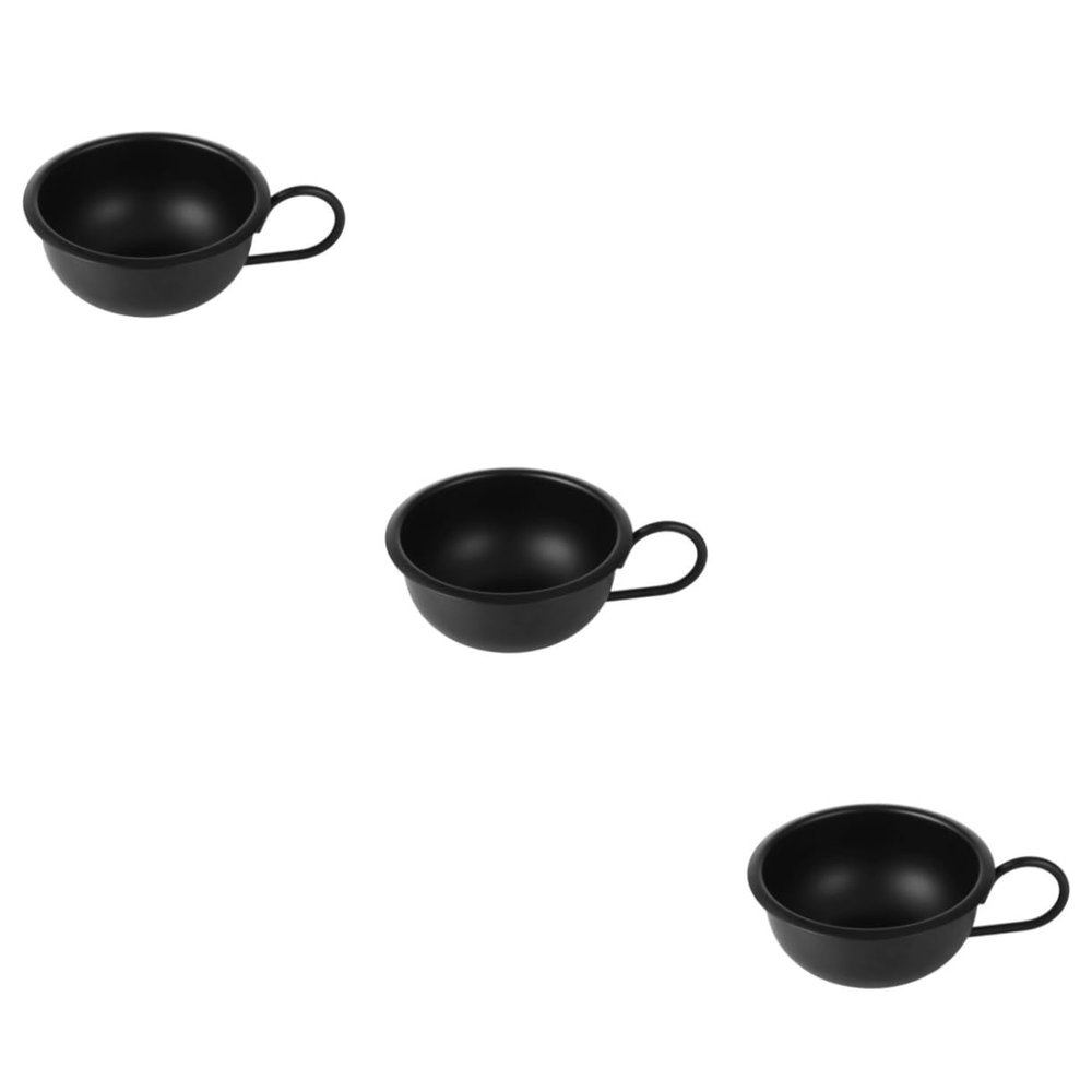 FRCOLOR 3pcs Metal Shaving Bowl for Men Shaving Soap Container for Home Barber Shops Salons Simple Design for Easy Use