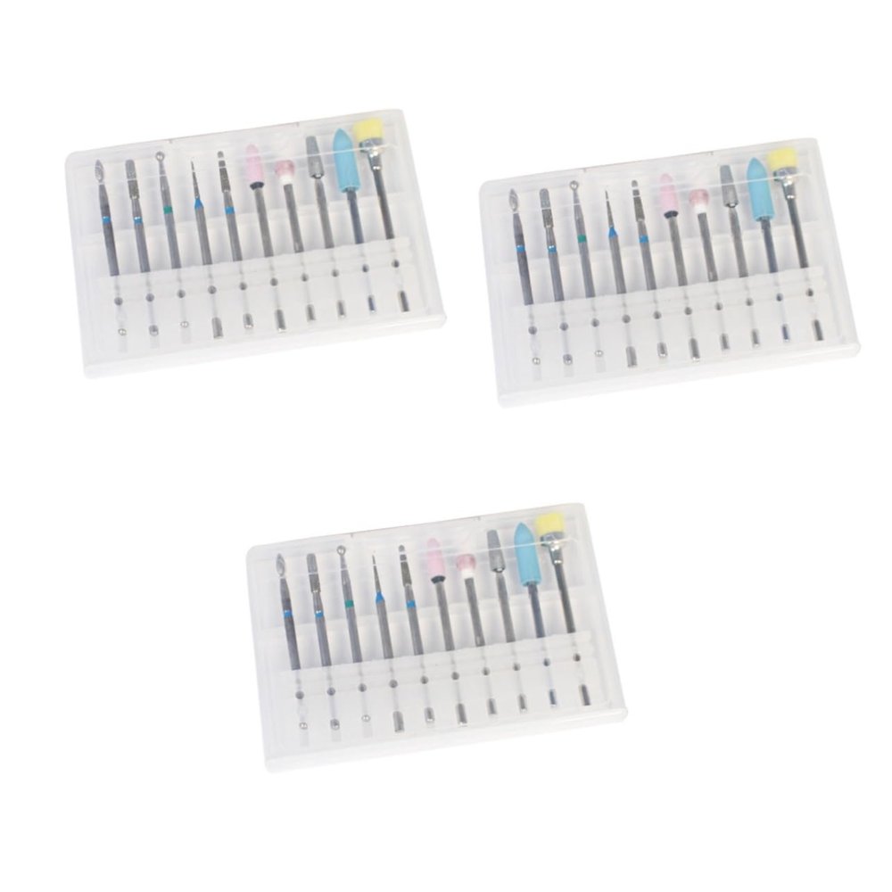 FRCOLOR 3pcs Tungsten Steel Alloy Nail Drill Bit Manicure Includes Grinding for Natural and Artificial Nails for Beauty Salons