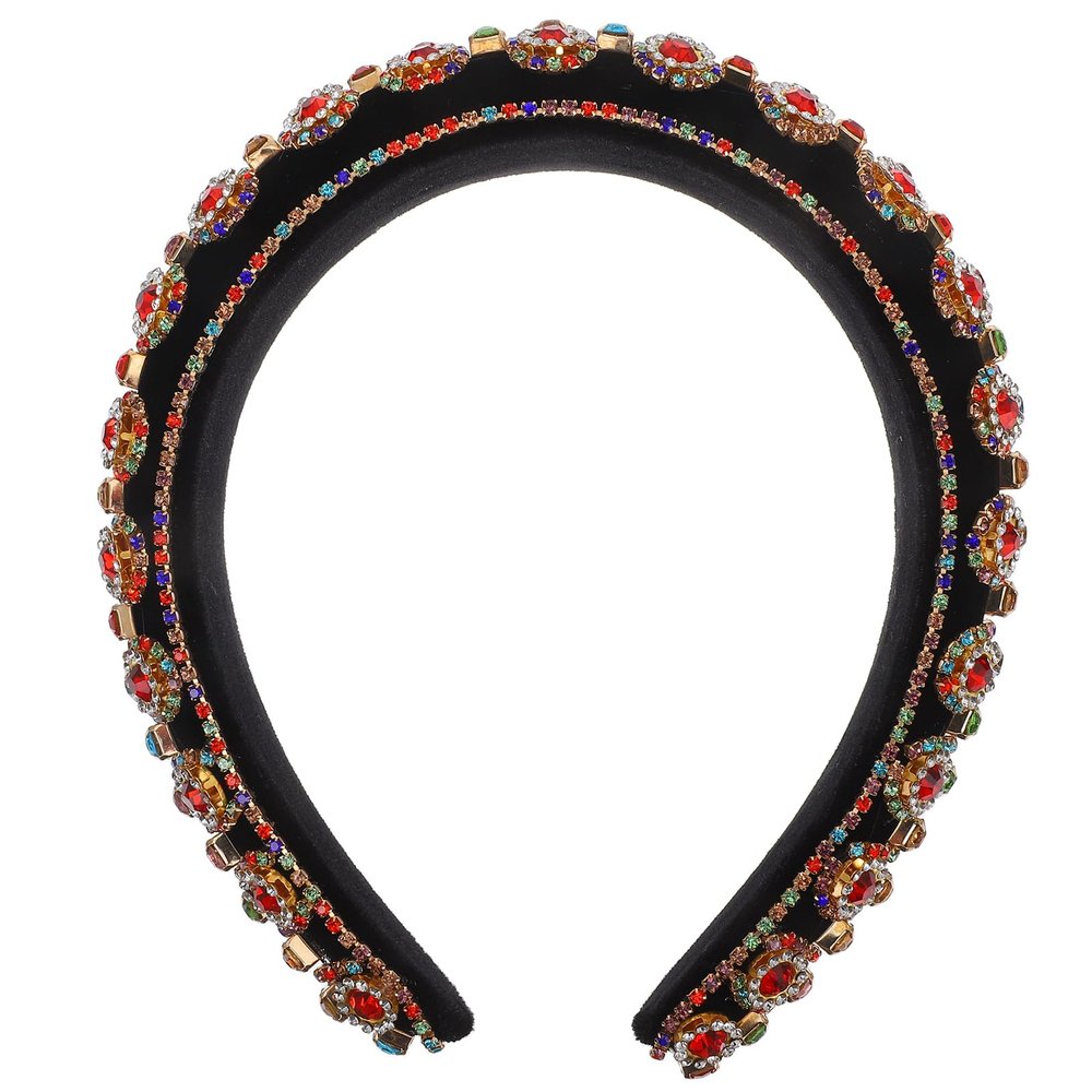 balacoo Rhinestone Headband Fashion Headbands for Women Crystal Rhinestone Russian s Padded Bath Hair Bands Knotted s Girl Fabric Gem Korean Version Woman