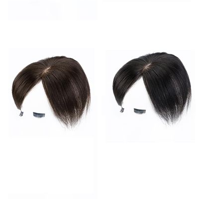 10x14cm Human Hair for White Hair One Piece Long Hair Light Traceless for Woman Clip in Hair Toppers for Woman (Black,35cm/14inch)