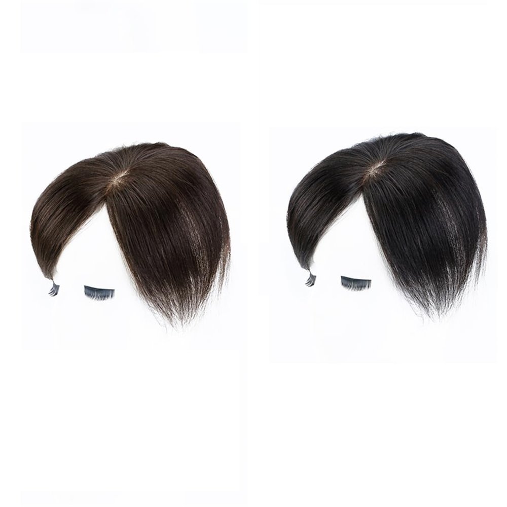 10x14cm Human Hair for White Hair One Piece Long Hair Light Traceless for Woman Clip in Hair Toppers for Woman (Black,35cm/14inch)