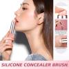 JAMVOLO 2pcs New Silicone Lip Brush, Silicone Lip Applicator for Lipstick&Lip Gloss&Lip Tint&Lip Mask, Lip Makeup Brush with Dust Cap, Concealer Applicator(Pink) view 4