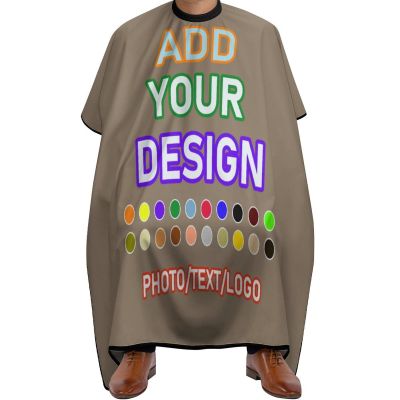 AJIOCIEU Custom Barber Cape, Personalized Salon Haircut Capes, Customized Add You Own Picture or Word Barber Apron, for Salon Hair Styling Barbershop, Khaki