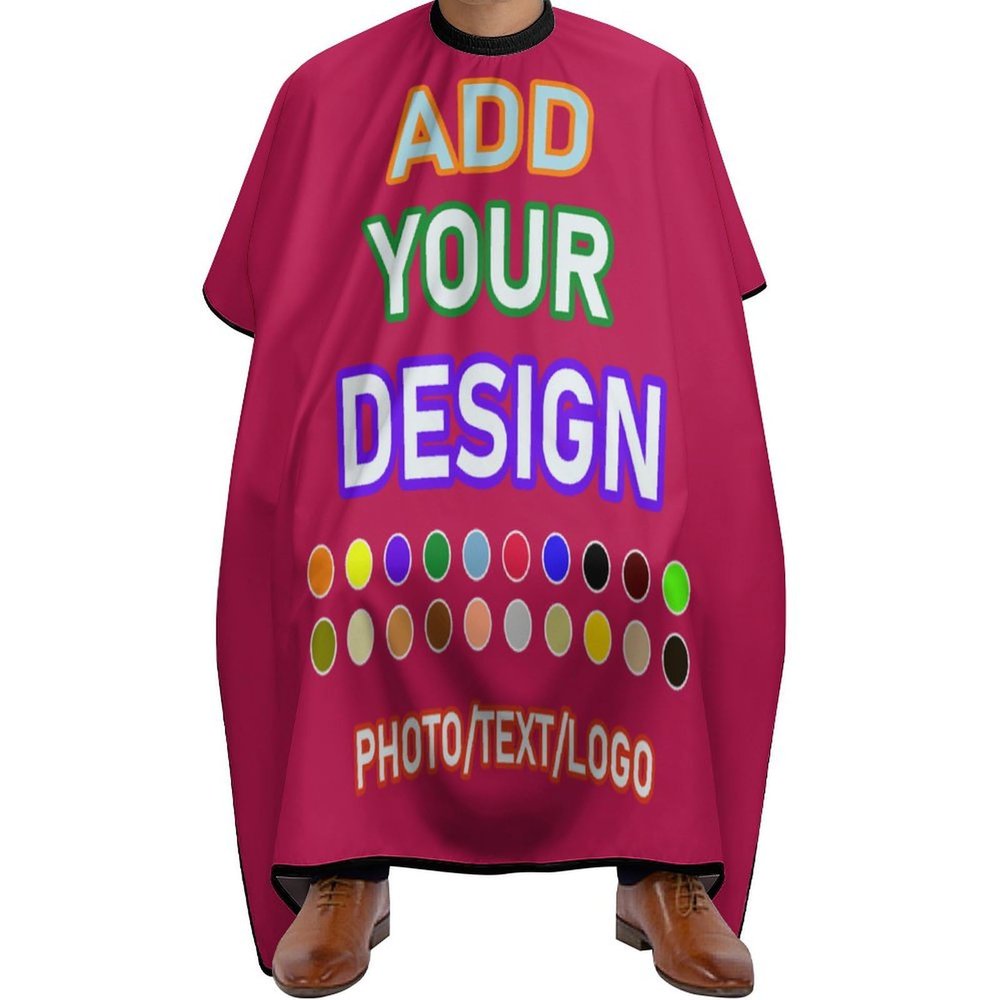 AJIOCIEU Custom Barber Cape, Personalized Hairdressing Apron with Adjustable Neckline - Design to Add the Unique Images and Text Barber Apron, for Home and Barbershop, Plum Purple