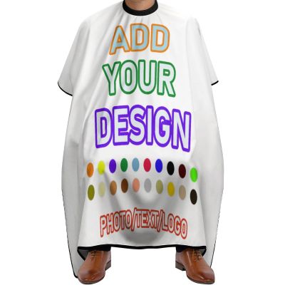 Custom Barber Cape, Personalized Hairdressing Apron with Adjustable Neckline - Design to Add the Unique Images and Text Barber Apron, for Home and Barbershop, White