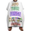 Custom Barber Cape, Personalized Hairdressing Apron with Adjustable Neckline - Design to Add the Unique Images and Text Barber Apron, for Home and Barbershop, White view 1