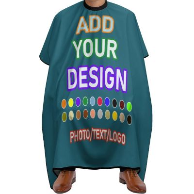 Custom Barber Cape, Personalized Hairdressing Apron with Adjustable Neckline - Design to Add the Unique Images and Text Barber Apron, for Home and Barbershop, Blue Green