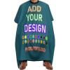 Custom Barber Cape, Personalized Hairdressing Apron with Adjustable Neckline - Design to Add the Unique Images and Text Barber Apron, for Home and Barbershop, Blue Green view 1
