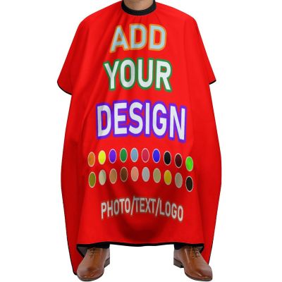 AJIOCIEU Custom Barber Cape, Personalized Salon Haircut Capes, Customized Add You Own Picture or Word Barber Apron, for Salon Hair Styling Barbershop, Bright Red