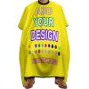 AJIOCIEU Custom Barber Cape, Personalized Hairdressing Apron with Adjustable Neckline - Design to Add the Unique Images and Text Barber Apron, for Home and Barbershop, Bright Yellow view 1