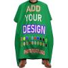 AJIOCIEU Custom Barber Cape Design Add Your Own with Personalized Logo Photo Haircut Apron with Adjustable Neckline Hairdressing Apron, for Adult Men Women Barber Cape, Green view 1