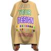 AJIOCIEU Custom Barber Cape Design Add Your Own with Personalized Logo Photo Haircut Apron with Adjustable Neckline Hairdressing Apron, for Adult Men Women Barber Cape, Beige view 1