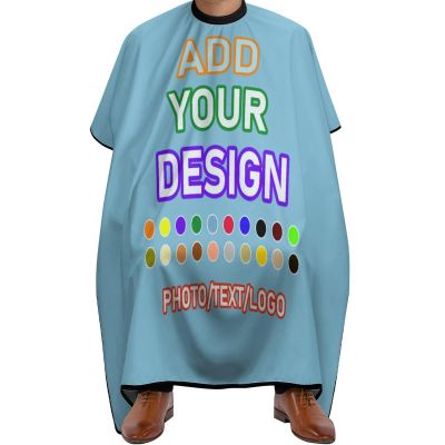 AJIOCIEU Custom Barber Cape, Personalized Hairdressing Apron with Adjustable Neckline - Design to Add the Unique Images and Text Barber Apron, for Home and Barbershop, Sky Blue