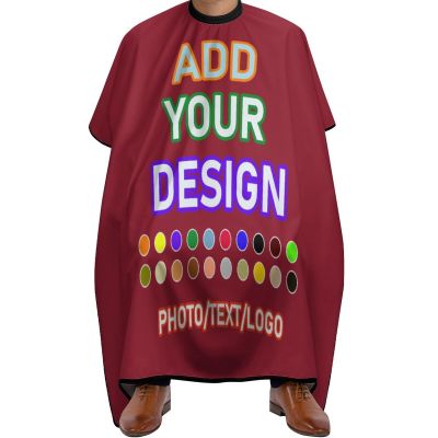 AJIOCIEU Custom Barber Cape, Personalized Hairdressing Apron with Adjustable Neckline - Design to Add the Unique Images and Text Barber Apron, for Home and Barbershop, Dark Red