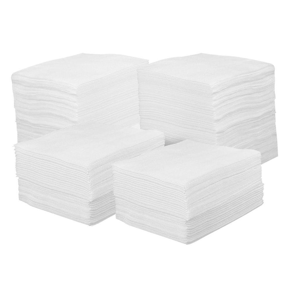 FUNOMOCYA 400pcs Cosmetic Nonwoven Sheets Gauze Sponges Non Woven Absorbent Care Pads Gauze Wipes Facial Cleansing Pads Makeup Brishes Cotton Pad 4X White Non-Woven Fabric Bulk