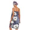Bulletgxll Floral Pattern Women's Shower Wrap Towel Set of 3 Adjustable Spa Body Wrap Super Absorbent Bathrobe with Hair Towel & Headband view 2
