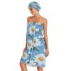 Bulletgxll Daisy Flower Women's Shower Wrap Towel Set of 3 Adjustable Spa Body Wrap Super Absorbent Bathrobe with Hair Towel & Headband view 3