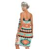 Bulletgxll Indian Art Pattern Women's Shower Wrap Towel Set of 3 Adjustable Spa Body Wrap Super Absorbent Bathrobe with Hair Towel & Headband view 2