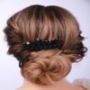 Teyglen Raw Crystal Quartz Hair Comb Clear Crystal Hair Side Comb Mermaid Rhinestone Hair Comb Sun Moon Goddess Headpiece Decorative Hair Accessories for Women Girls (Black) view 1