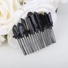 Teyglen Raw Crystal Quartz Hair Comb Clear Crystal Hair Side Comb Mermaid Rhinestone Hair Comb Sun Moon Goddess Headpiece Decorative Hair Accessories for Women Girls (Black) view 3