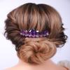 Teyglen Raw Crystal Quartz Hair Comb Clear Crystal Hair Side Comb Mermaid Rhinestone Hair Comb Sun Moon Goddess Headpiece Decorative Hair Accessories for Women Girls (Purple) view 1