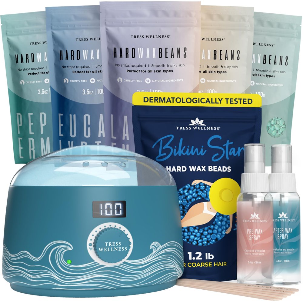 Tress Wellness Elemental Blue Wax Warmer Kit with Bikini Wax