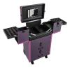 LyeXD Rolling Makeup Train Case,Lockable Portable Cosmetic Organizer Trolley Makeup Rolling Case w/2 Drawer&Keys, Large Makeup Cosmetic Storage Case on Wheels for Makeup Artists (Purple) view 3