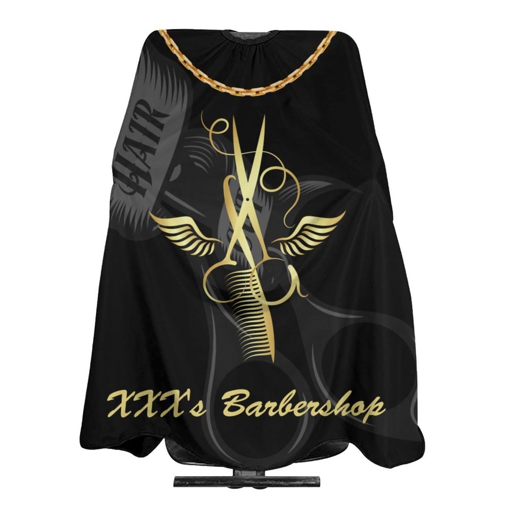 Custom Barber Cape - Add Your Photo, Text, Logo for Personalized Hairdresser Cape - Men's Hair Cutting Cape for Home, Salon, Barbershop