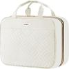 BAFAMYE 5.8L Travel Toiletry Bag for women - 2.1 GAL Water-resistant Makeup Cosmetic Bag Organizer With Hanging Hook for Travel Accessories Shampoo Full-size Container, Beige view 1