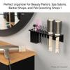 Black Acrylic Brush Organizer Hanging Display 6 Holes with Brush Box and 2 Brush Holes Wall Mount Rack with Hanging Hardware for Professional Dog Groomers Stylists and Barbers by Marketing Holders view 2