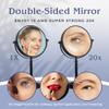 20X Magnified Makeup Mirror with Stand - Double Sided 20x and 1x Cosmetic Mirror for Make Up Desk, Dressing Table, Bathroom Countertop - 6" Wide & 12" Tall (Black) view 2