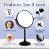 20X Magnified Makeup Mirror with Stand - Double Sided 20x and 1x Cosmetic Mirror for Make Up Desk, Dressing Table, Bathroom Countertop - 6" Wide & 12" Tall (Black) view 3