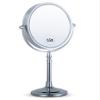 MIRRORVANA 15X Magnifying Makeup Mirror with Stand - Double-Sided 15X/1X Design - Suitable for Vanity Desk, Dressing Table, or Bathroom Countertop for Precise Make Up - 12" High x 6" Wide (Chrome) view 1