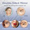 MIRRORVANA 15X Magnifying Makeup Mirror with Stand - Double-Sided 15X/1X Design - Suitable for Vanity Desk, Dressing Table, or Bathroom Countertop for Precise Make Up - 12" High x 6" Wide (Chrome) view 2