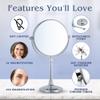 MIRRORVANA 15X Magnifying Makeup Mirror with Stand - Double-Sided 15X/1X Design - Suitable for Vanity Desk, Dressing Table, or Bathroom Countertop for Precise Make Up - 12" High x 6" Wide (Chrome) view 3