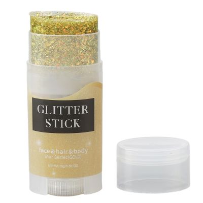 gernie Gold Body Glitter Stick Perfect for Party Stage Glamour Crafted with Chunky Sequins for Dazzling Fine Pearly Hair Decoration Ideal for Symbol Adorned Furry Hair and Body Glitter