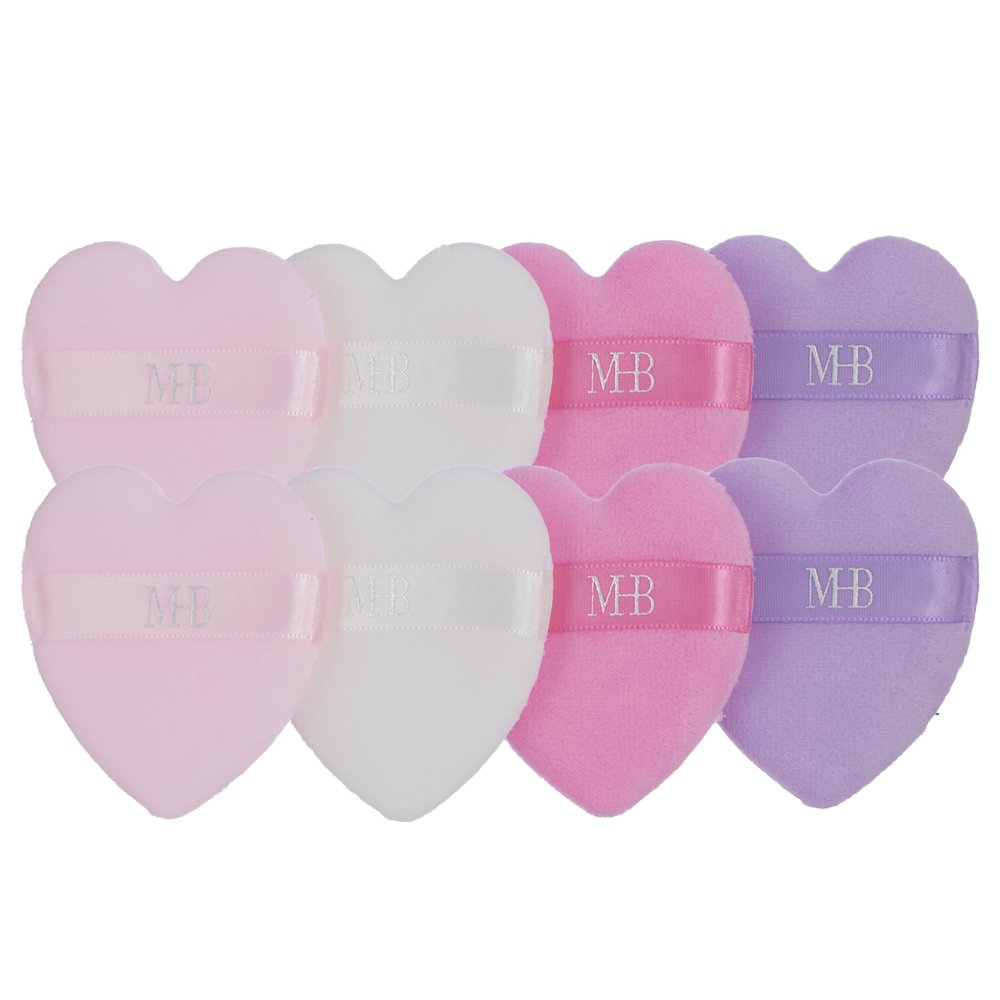 8pc Heart-Shaped Beauty Buff Blender Set - Flawless Finish Makeup Sponges