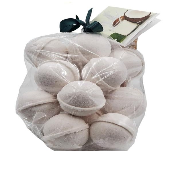 Bath Bombs 14 Set 1 oz/ea, USA Handmade, Quality Bath Fizzies | Essential Oils Aromatheraphy | Moisturizing Shea & Coco Butter | Natural and Organic, Vegan & Cruelty-Free - Creamy Coconut
