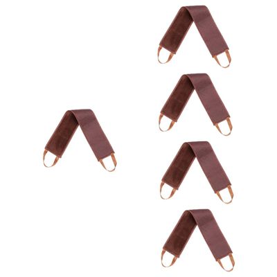 Angoily 5pcs Back Massage Strap Lightweight Oil Belt for Self-tanning Lotion Application Soft Design for Home Travel Use Brown