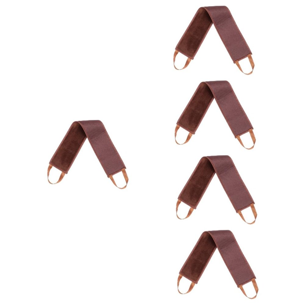 Angoily 5pcs Back Massage Strap Lightweight Oil Belt for Self-tanning Lotion Application Soft Design for Home Travel Use Brown